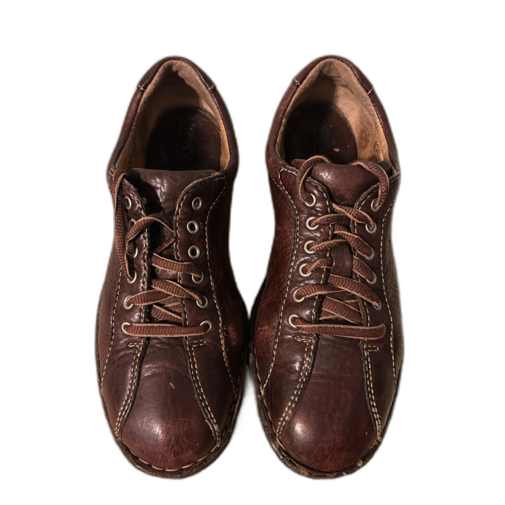 Born Women's Brown Leather Lace-Up Bowling-Style Shoes
